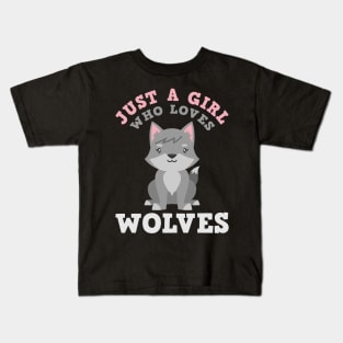 Just a girl who loves wolves Shirt Kids T-Shirt